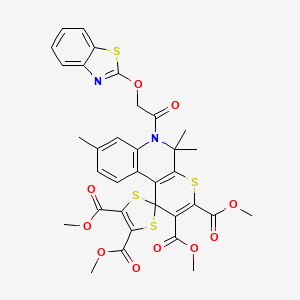 Tetramethyl 6'-[(1,3-benzothiazol-2-yloxy)acetyl]-5',5',8'-trimethyl-5',6'-dihydrospiro[1,3-dithiole-2,1'-thiopyrano[2,3-c]quinoline]-2',3',4,5-tetracarboxylate