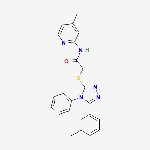 2-{[5-(3-methylphenyl)-4-phenyl-4H-1,2,4-triazol-3-yl]sulfanyl}-N-(4-methylpyridin-2-yl)acetamide