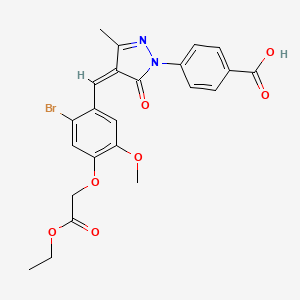 4-{(4Z)-4-[2-bromo-4-(2-ethoxy-2-oxoethoxy)-5-methoxybenzylidene]-3-methyl-5-oxo-4,5-dihydro-1H-pyrazol-1-yl}benzoic acid