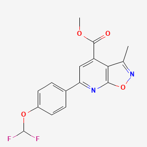 molecular formula C16H12F2N2O4 B10904306 Methyl 6-(4-(difluoromethoxy)phenyl)-3-methylisoxazolo[5,4-b]pyridine-4-carboxylate 