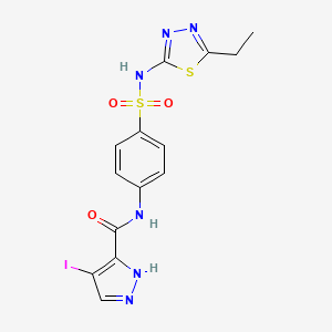 N-{4-[(5-ethyl-1,3,4-thiadiazol-2-yl)sulfamoyl]phenyl}-4-iodo-1H-pyrazole-3-carboxamide