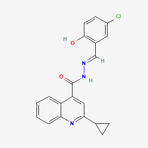 N'-[(E)-(5-chloro-2-hydroxyphenyl)methylidene]-2-cyclopropylquinoline-4-carbohydrazide