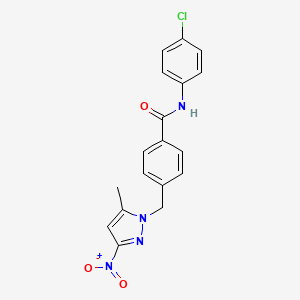 N-(4-chlorophenyl)-4-[(5-methyl-3-nitro-1H-pyrazol-1-yl)methyl]benzamide