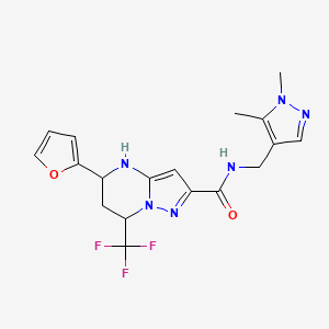 N-[(1,5-dimethyl-1H-pyrazol-4-yl)methyl]-5-(furan-2-yl)-7-(trifluoromethyl)-4,5,6,7-tetrahydropyrazolo[1,5-a]pyrimidine-2-carboxamide