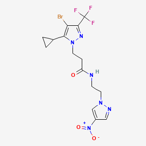 3-[4-bromo-5-cyclopropyl-3-(trifluoromethyl)-1H-pyrazol-1-yl]-N-[2-(4-nitro-1H-pyrazol-1-yl)ethyl]propanamide