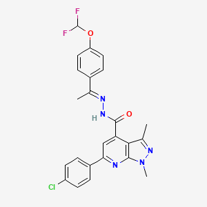 6-(4-chlorophenyl)-N'-{(1E)-1-[4-(difluoromethoxy)phenyl]ethylidene}-1,3-dimethyl-1H-pyrazolo[3,4-b]pyridine-4-carbohydrazide