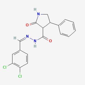 N'-[(Z)-(3,4-dichlorophenyl)methylidene]-2-oxo-4-phenylpyrrolidine-3-carbohydrazide