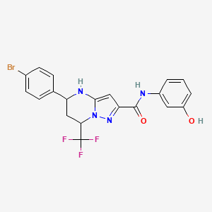 5-(4-bromophenyl)-N-(3-hydroxyphenyl)-7-(trifluoromethyl)-4,5,6,7-tetrahydropyrazolo[1,5-a]pyrimidine-2-carboxamide