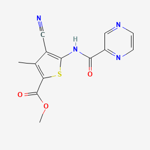 Methyl 4-cyano-3-methyl-5-[(pyrazin-2-ylcarbonyl)amino]thiophene-2-carboxylate