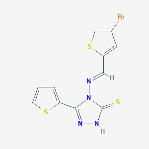 4-{[(E)-(4-bromothiophen-2-yl)methylidene]amino}-5-(thiophen-2-yl)-4H-1,2,4-triazole-3-thiol