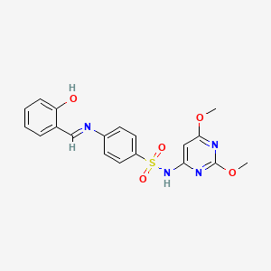 molecular formula C19H18N4O5S B10904747 N-(2,6-Dimethoxy-4-pyrimidinyl)-4-(salicylideneamino)benzenesulfonamide 