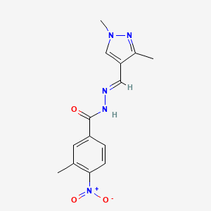 N'-[(E)-(1,3-dimethyl-1H-pyrazol-4-yl)methylidene]-3-methyl-4-nitrobenzohydrazide