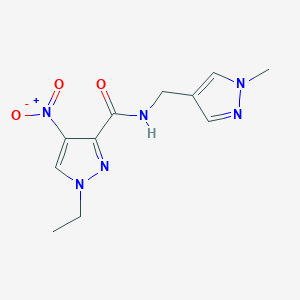 1-ethyl-N-[(1-methyl-1H-pyrazol-4-yl)methyl]-4-nitro-1H-pyrazole-3-carboxamide