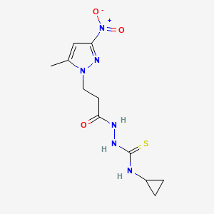 N-cyclopropyl-2-[3-(5-methyl-3-nitro-1H-pyrazol-1-yl)propanoyl]hydrazinecarbothioamide