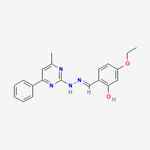 5-ethoxy-2-{(E)-[2-(4-methyl-6-phenylpyrimidin-2-yl)hydrazinylidene]methyl}phenol