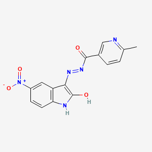 6-methyl-N'-(5-nitro-2-oxoindol-3-yl)pyridine-3-carbohydrazide