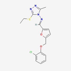 N-[(E)-{5-[(2-chlorophenoxy)methyl]furan-2-yl}methylidene]-3-(ethylsulfanyl)-5-methyl-4H-1,2,4-triazol-4-amine