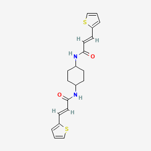 molecular formula C20H22N2O2S2 B10904967 (2E,2'E)-N,N'-cyclohexane-1,4-diylbis[3-(thiophen-2-yl)prop-2-enamide] 