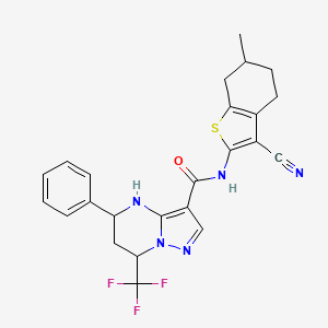 N-(3-cyano-6-methyl-4,5,6,7-tetrahydro-1-benzothiophen-2-yl)-5-phenyl-7-(trifluoromethyl)-4,5,6,7-tetrahydropyrazolo[1,5-a]pyrimidine-3-carboxamide