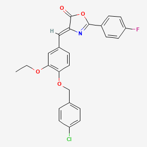 (4Z)-4-{4-[(4-chlorobenzyl)oxy]-3-ethoxybenzylidene}-2-(4-fluorophenyl)-1,3-oxazol-5(4H)-one