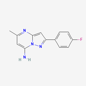 molecular formula C13H11FN4 B10905159 2-(4-Fluorophenyl)-5-methylpyrazolo[1,5-a]pyrimidin-7-amine 