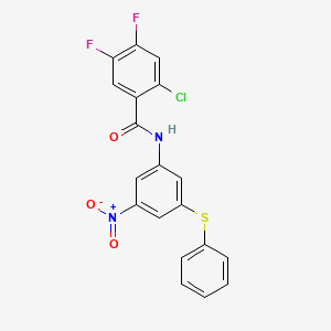 2-chloro-4,5-difluoro-N-[3-nitro-5-(phenylsulfanyl)phenyl]benzamide