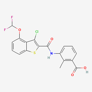 3-({[3-Chloro-4-(difluoromethoxy)-1-benzothiophen-2-yl]carbonyl}amino)-2-methylbenzoic acid