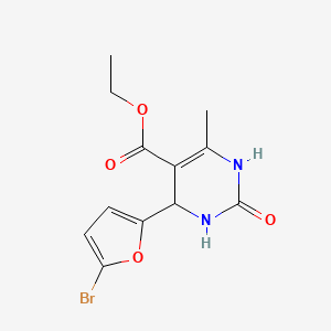 molecular formula C12H13BrN2O4 B10905207 Ethyl 4-(5-bromo-2-furyl)-6-methyl-2-oxo-1,2,3,4-tetrahydro-5-pyrimidinecarboxylate 