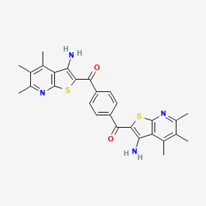 Benzene-1,4-diylbis[(3-amino-4,5,6-trimethylthieno[2,3-b]pyridin-2-yl)methanone]