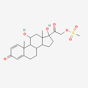 2-(11,17-Dihydroxy-10,13-dimethyl-3-oxo-6,7,8,9,10,11,12,13,14,15,16,17-dodecahydro-3H-cyclopenta[A]phenanthren-17-YL)-2-oxoethyl methanesulfonate