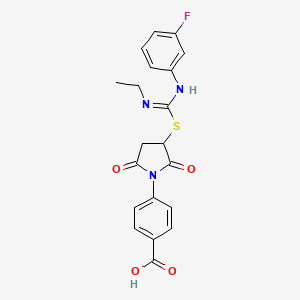 4-(3-{[N-ethyl-N'-(3-fluorophenyl)carbamimidoyl]sulfanyl}-2,5-dioxopyrrolidin-1-yl)benzoic acid