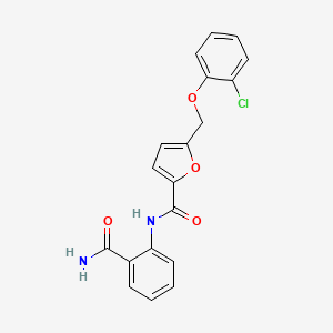 N-(2-carbamoylphenyl)-5-[(2-chlorophenoxy)methyl]furan-2-carboxamide