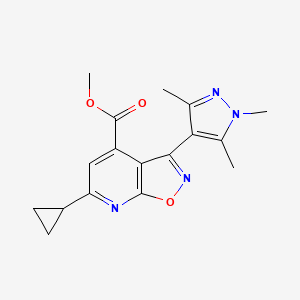 Methyl 6-cyclopropyl-3-(1,3,5-trimethyl-1H-pyrazol-4-yl)isoxazolo[5,4-b]pyridine-4-carboxylate