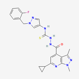 2-[(6-cyclopropyl-1,3-dimethyl-1H-pyrazolo[3,4-b]pyridin-4-yl)carbonyl]-N-[1-(2-fluorobenzyl)-1H-pyrazol-4-yl]hydrazinecarbothioamide