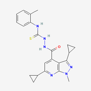 2-[(3,6-dicyclopropyl-1-methyl-1H-pyrazolo[3,4-b]pyridin-4-yl)carbonyl]-N-(2-methylphenyl)hydrazinecarbothioamide