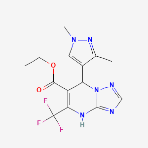 ethyl 7-(1,3-dimethyl-1H-pyrazol-4-yl)-5-(trifluoromethyl)-4,7-dihydro[1,2,4]triazolo[1,5-a]pyrimidine-6-carboxylate