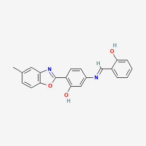 5-{[(E)-(2-hydroxyphenyl)methylidene]amino}-2-(5-methyl-1,3-benzoxazol-2-yl)phenol