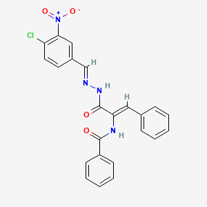 N-{(1Z)-3-[(2E)-2-(4-chloro-3-nitrobenzylidene)hydrazinyl]-3-oxo-1-phenylprop-1-en-2-yl}benzamide