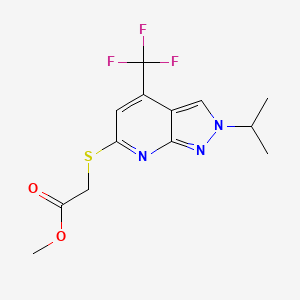 Methyl 2-((2-isopropyl-4-(trifluoromethyl)-2H-pyrazolo[3,4-b]pyridin-6-yl)thio)acetate