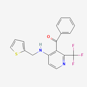 molecular formula C18H13F3N2OS B10905821 Phenyl[4-[(2-thienylmethyl)amino]-2-(trifluoromethyl)-3-pyridyl]methanone 