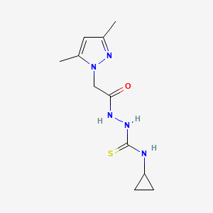 N-cyclopropyl-2-[(3,5-dimethyl-1H-pyrazol-1-yl)acetyl]hydrazinecarbothioamide