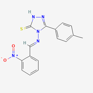 5-(4-methylphenyl)-4-{[(E)-(2-nitrophenyl)methylidene]amino}-4H-1,2,4-triazol-3-yl hydrosulfide