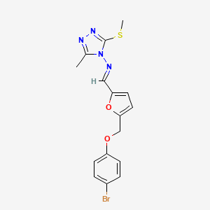 N-[(E)-{5-[(4-bromophenoxy)methyl]furan-2-yl}methylidene]-3-methyl-5-(methylsulfanyl)-4H-1,2,4-triazol-4-amine