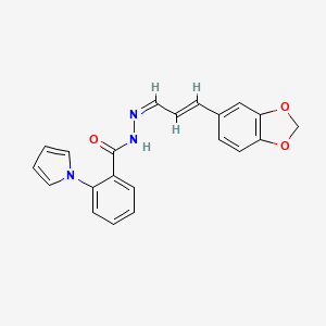 N'-[(1Z,2E)-3-(1,3-benzodioxol-5-yl)prop-2-en-1-ylidene]-2-(1H-pyrrol-1-yl)benzohydrazide