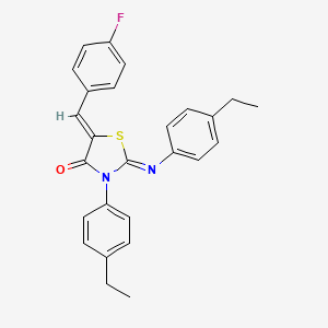 molecular formula C26H23FN2OS B10906099 (2Z,5Z)-3-(4-ethylphenyl)-2-[(4-ethylphenyl)imino]-5-(4-fluorobenzylidene)-1,3-thiazolidin-4-one 