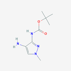 molecular formula C9H16N4O2 B10906171 tert-butyl (4-amino-1-methyl-1H-pyrazol-3-yl)carbamate 