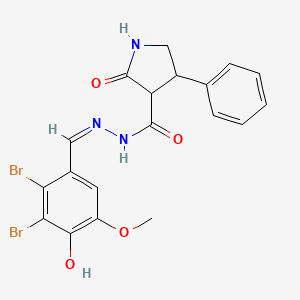 N'-[(Z)-(2,3-dibromo-4-hydroxy-5-methoxyphenyl)methylidene]-2-oxo-4-phenylpyrrolidine-3-carbohydrazide