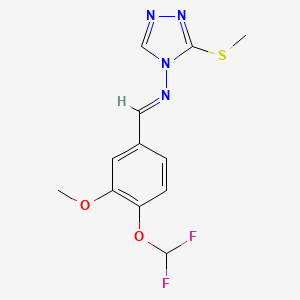 N-{(E)-[4-(difluoromethoxy)-3-methoxyphenyl]methylidene}-3-(methylsulfanyl)-4H-1,2,4-triazol-4-amine