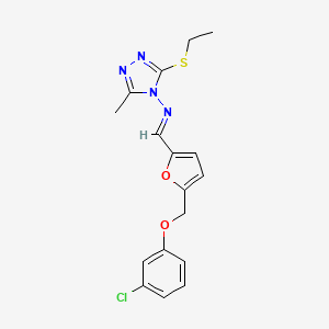 N-[(E)-{5-[(3-chlorophenoxy)methyl]furan-2-yl}methylidene]-3-(ethylsulfanyl)-5-methyl-4H-1,2,4-triazol-4-amine