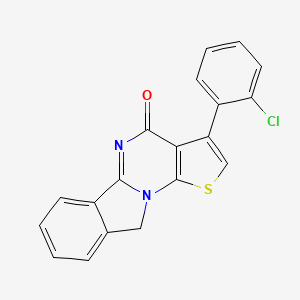 5-(2-chlorophenyl)-3-thia-1,8-diazatetracyclo[7.7.0.02,6.010,15]hexadeca-2(6),4,8,10,12,14-hexaen-7-one